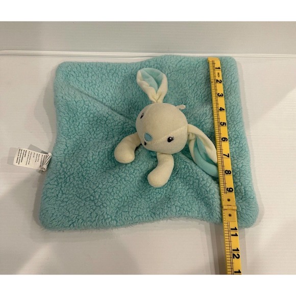 DTU Inc Bunny Rabbit Teal Blue Plush Toy Baby Lovey Security Blanket Soother - Picture 5 of 8